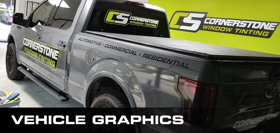 Vehicle-graphics-front vehicle graphics on silver truck