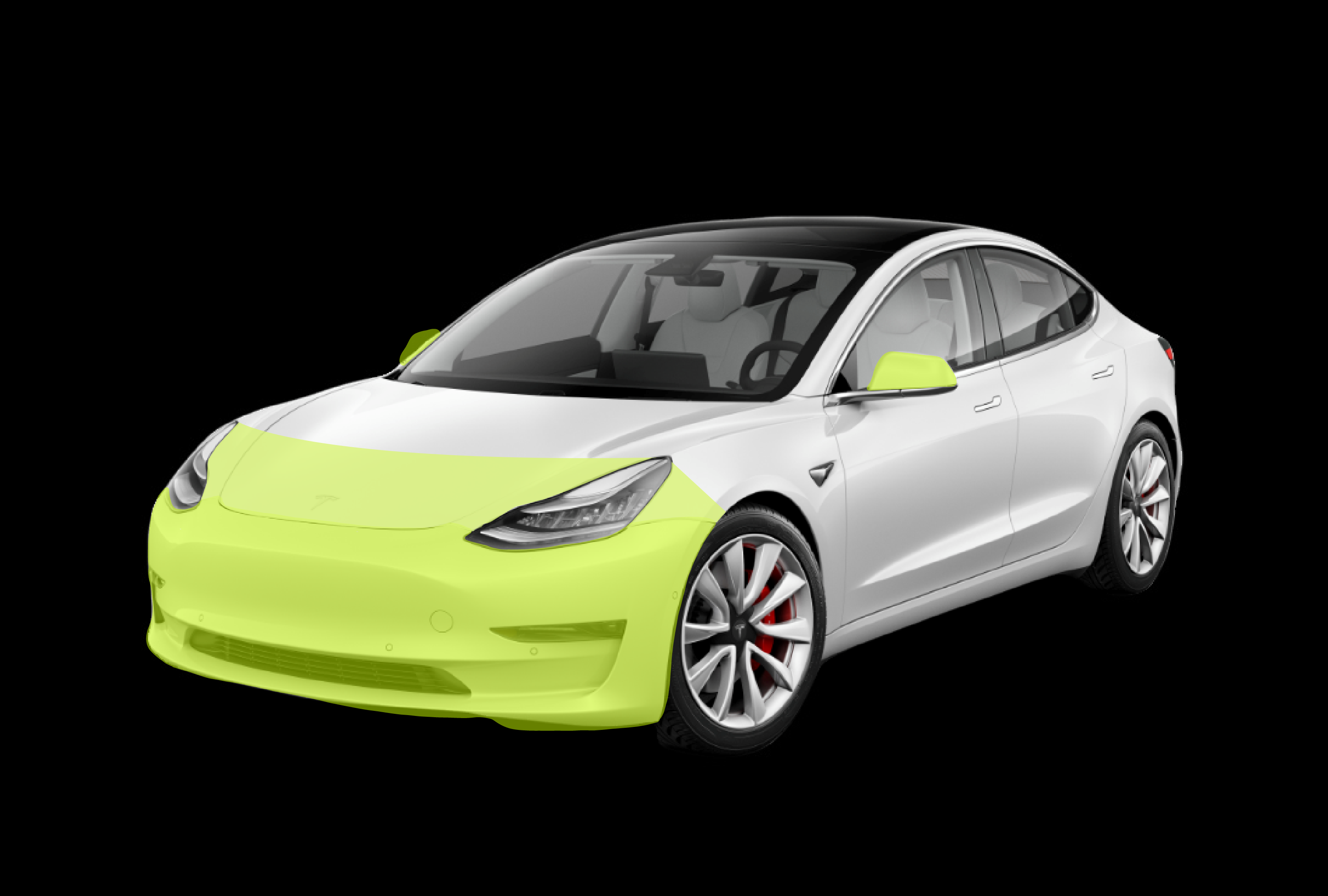 Tesla_Partial-hood ppf on tesla partial hood model